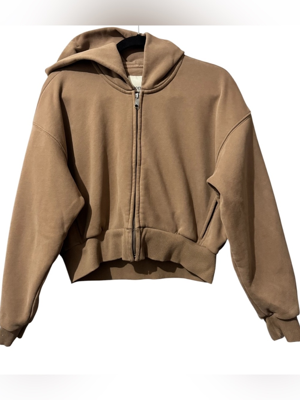 Vuori Womens Small Brown Restore Full Zip Hoodie Cropped Fleece Sweatshirt - Picture 2 of 7
